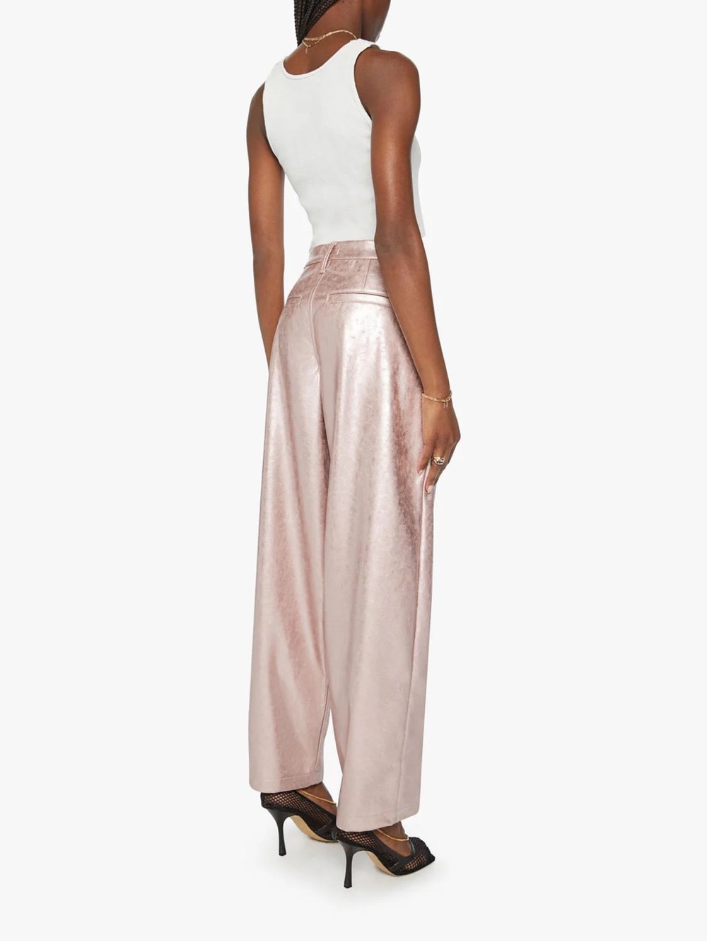 MOTHER PLEATED STARLET SNEAK PANTS IN PINKY SWEAR - Picture 6 of 11